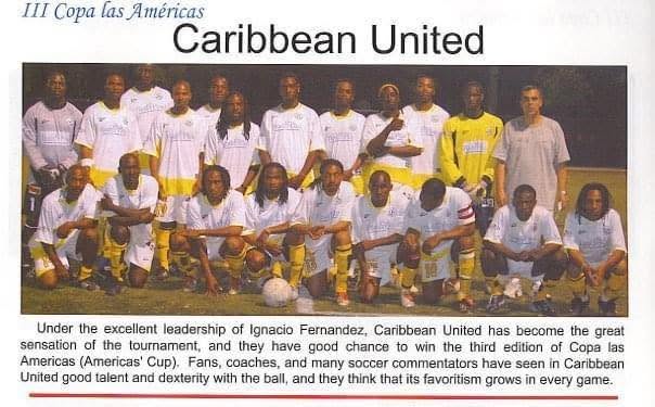 Archival Caribbean United team feature naming Ignacio Fernandez as its leader